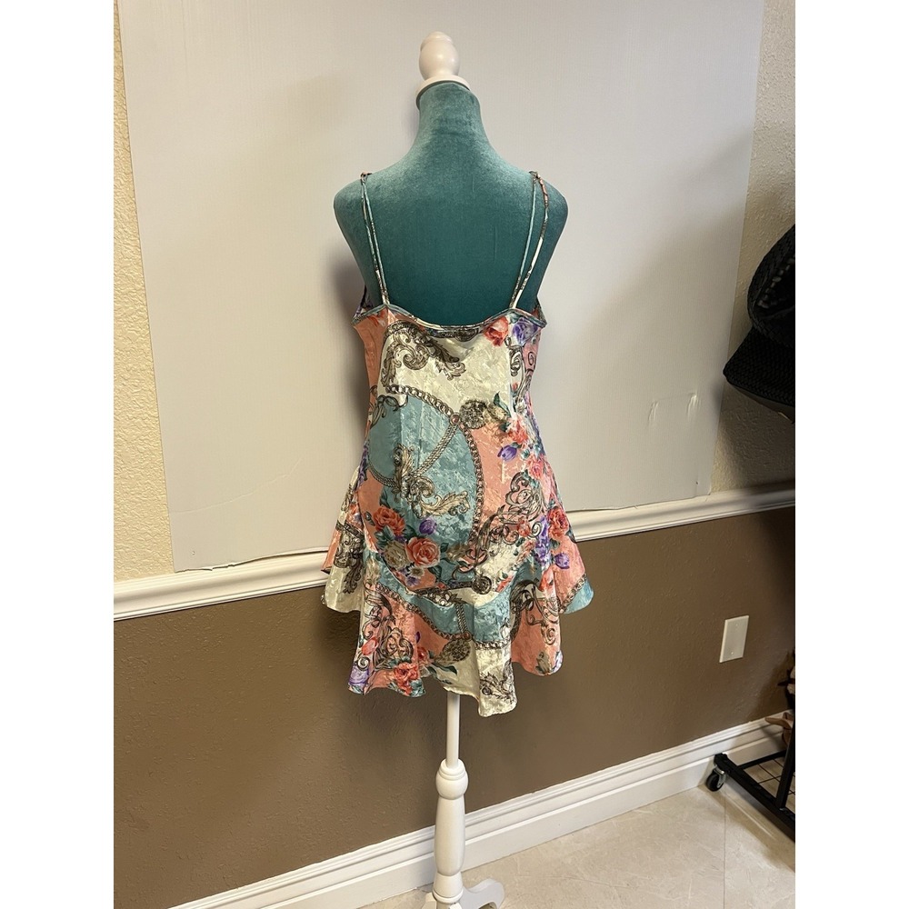 Cinema Etoile Vintage 2 Piece Nightgown Kimono Robe Set Floral Chain Print M/L - Picture 4 of 16